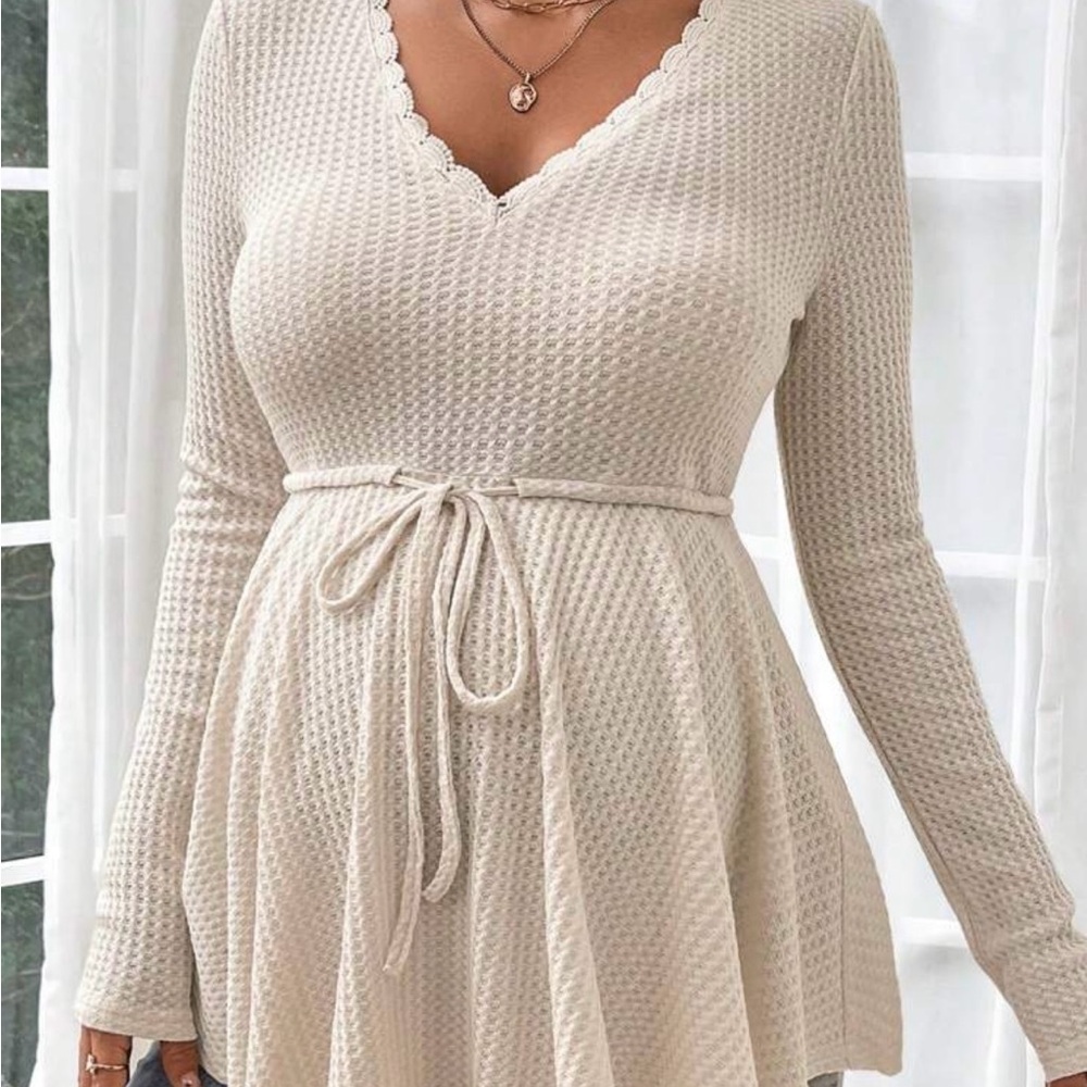 Elegant Cream Knit Top
